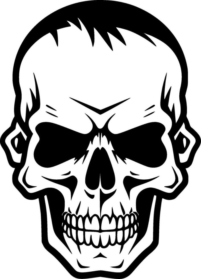 Skull, Black and White Vector illustration