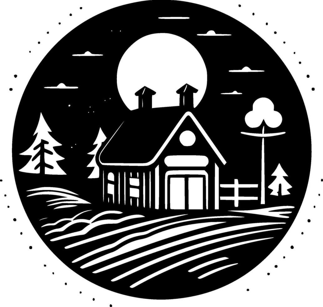 Farm, Minimalist and Simple Silhouette - Vector illustration