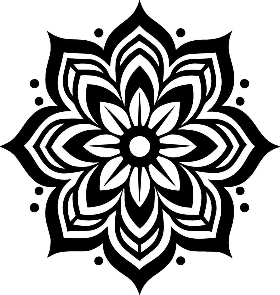 Mandala - Minimalist and Flat Logo - Vector illustration
