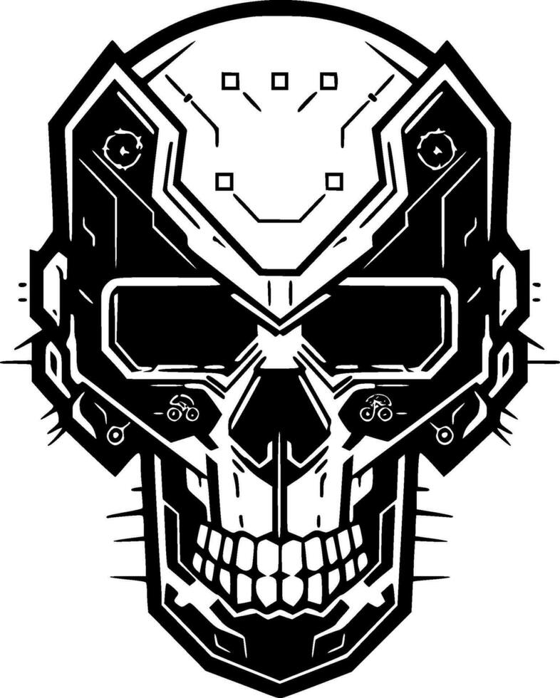 Skull, Black and White Vector illustration