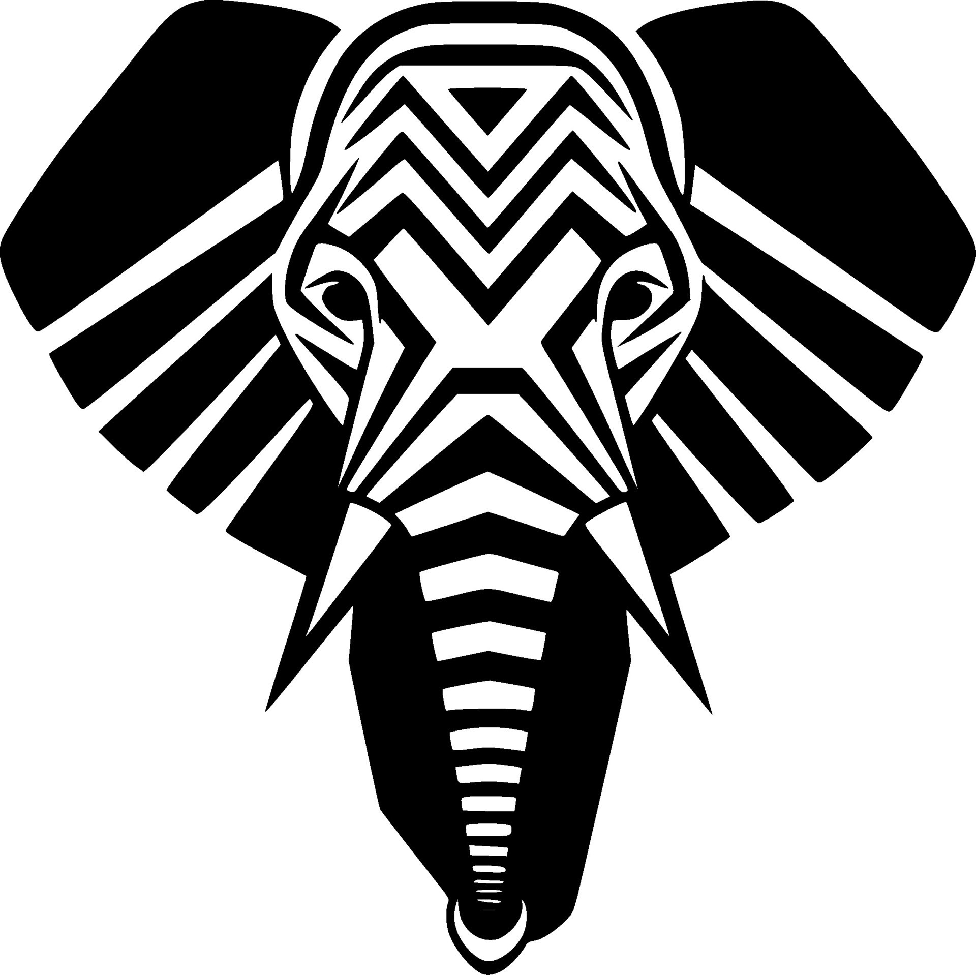 Elephant, Black and White Vector illustration 36228951 Vector Art at