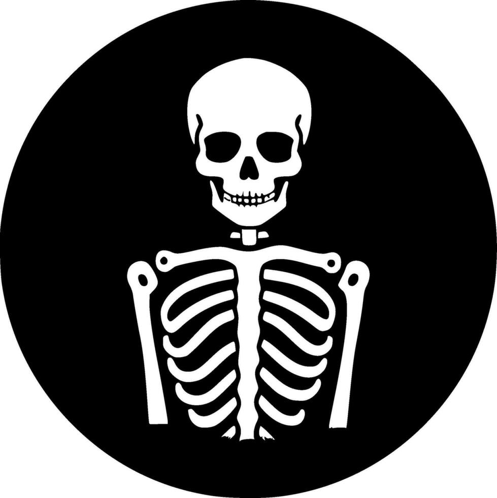 Skeleton, Black and White Vector illustration