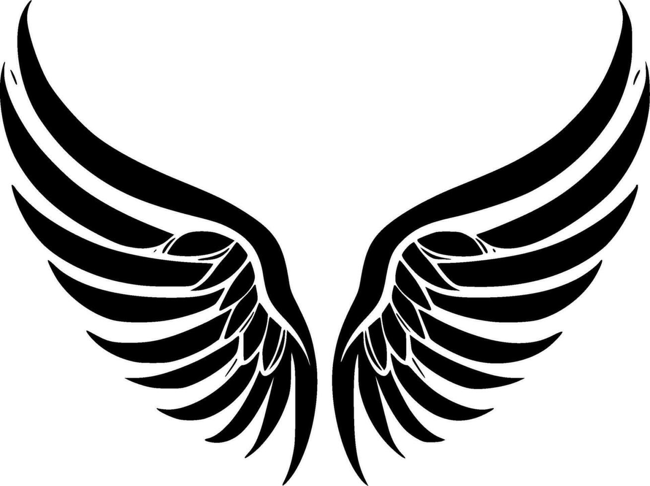 Angel Wings, Minimalist and Simple Silhouette - Vector illustration