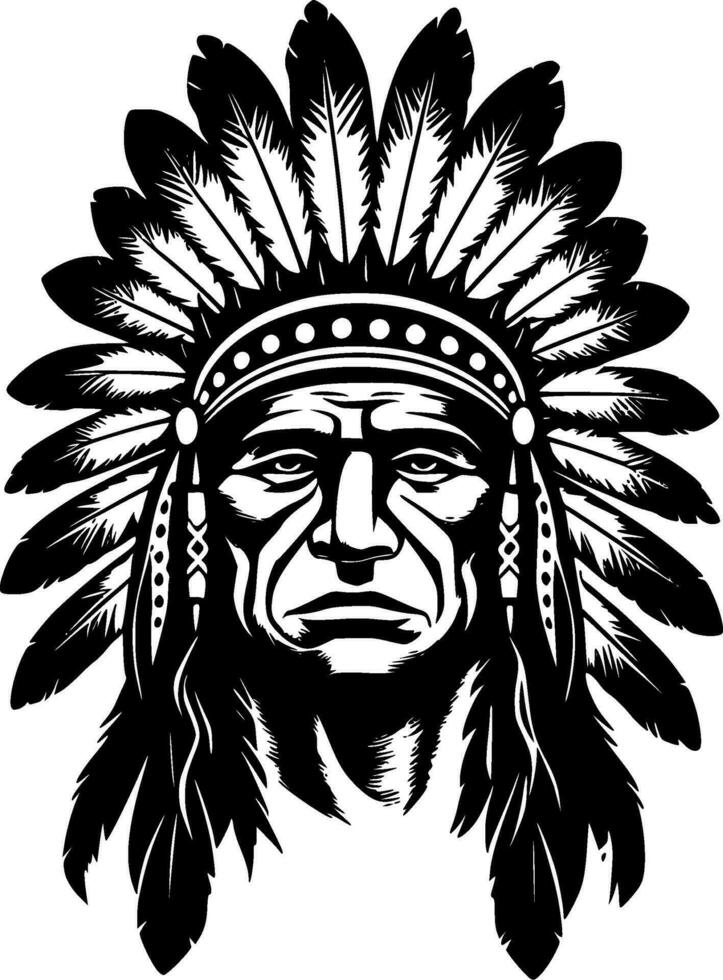 Indian Chief - High Quality Vector Logo - Vector illustration ideal for T-shirt graphic