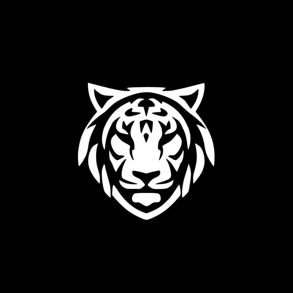 Tiger, Black and White Vector illustration
