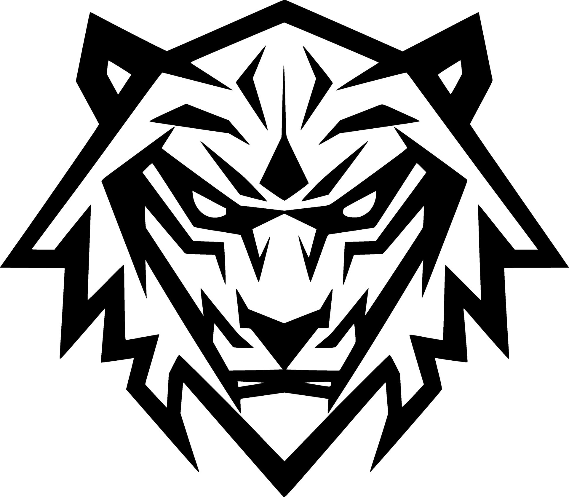 Tiger, Black and White Vector illustration 36229081 Vector Art at Vecteezy