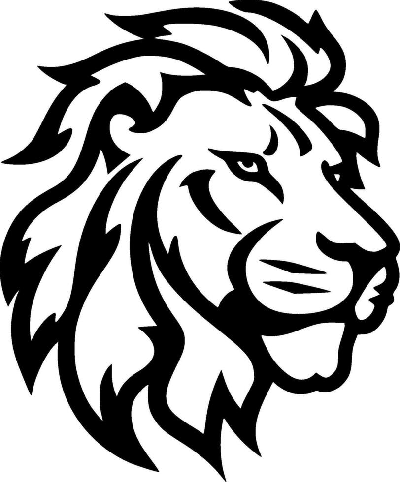 Lion, Minimalist and Simple Silhouette - Vector illustration