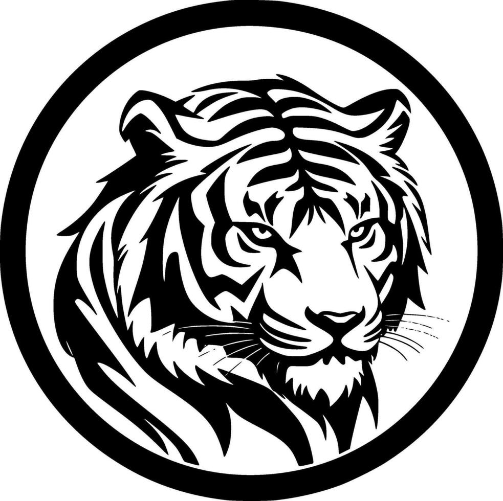 tigre, negro y blanco vector ilustración