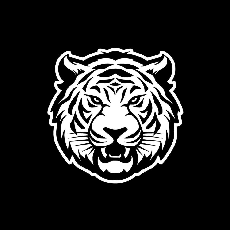 Tiger, Black and White Vector illustration