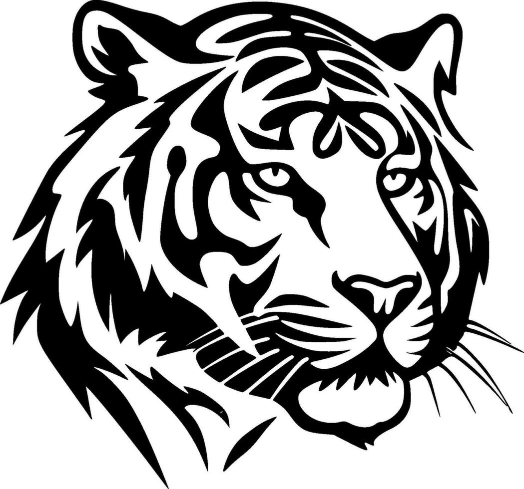 Tiger, Minimalist and Simple Silhouette - Vector illustration
