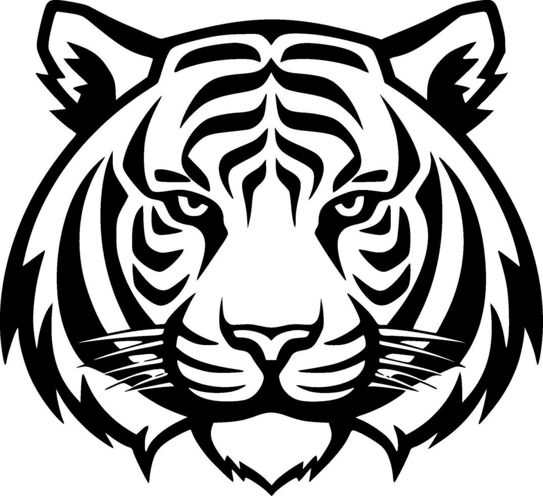 Tigre - minimalista y plano logo - vector ilustración