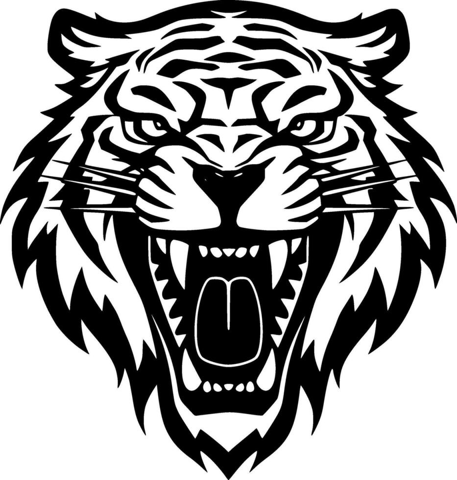 tigre, negro y blanco vector ilustración