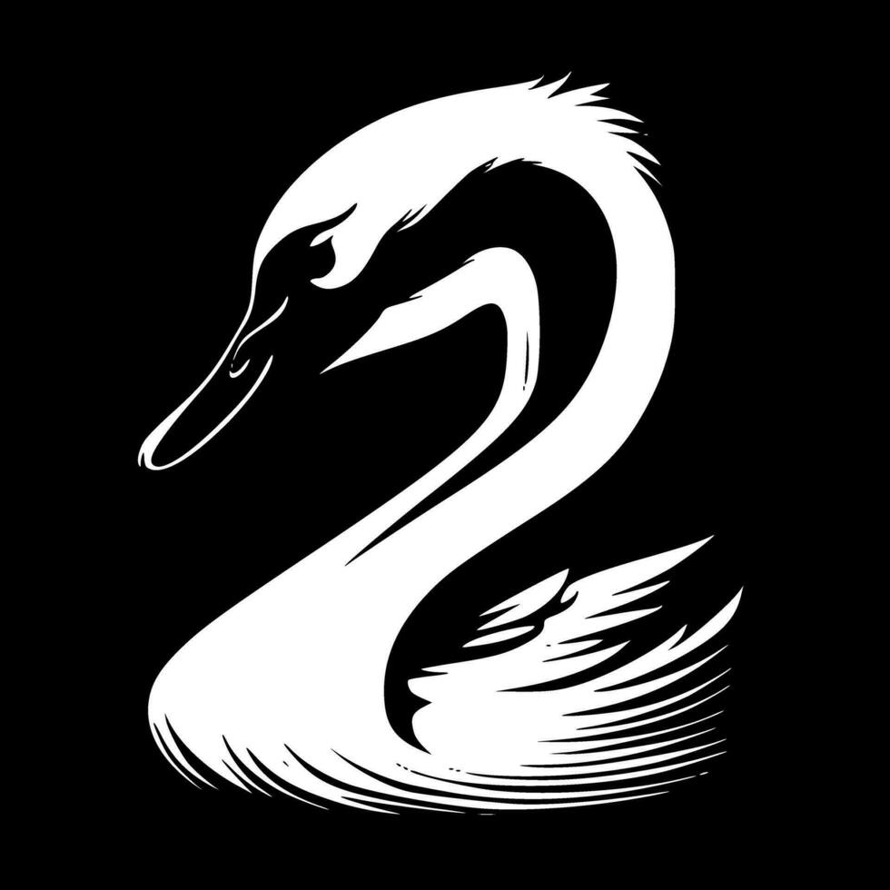 cisne, minimalista y sencillo silueta - vector ilustración