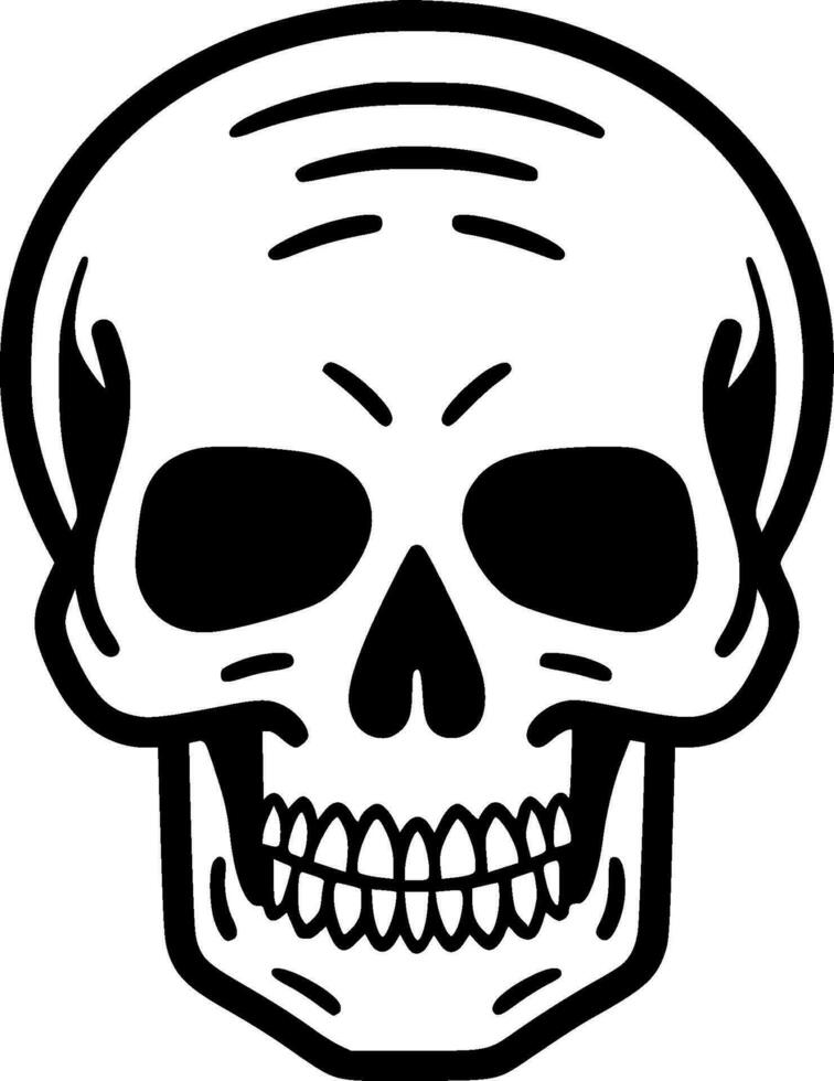 Skull - Black and White Isolated Icon - Vector illustration