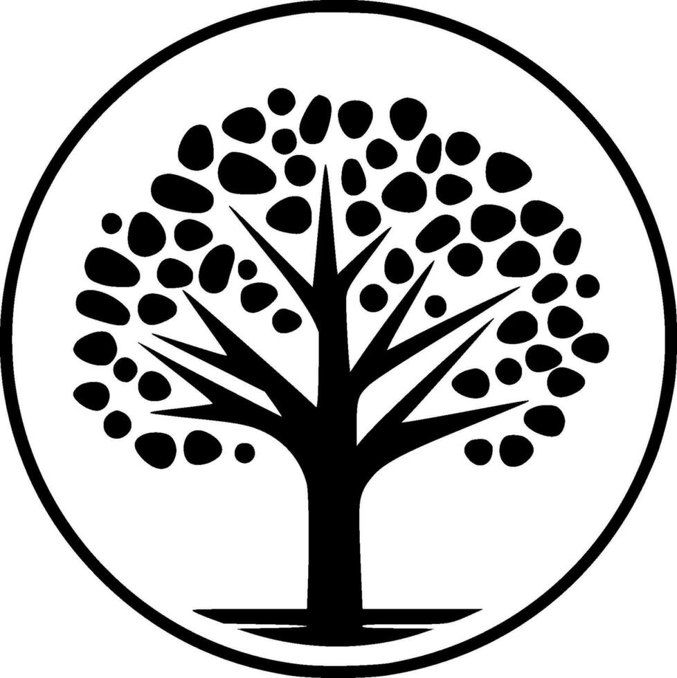 árbol - minimalista y plano logo - vector ilustración