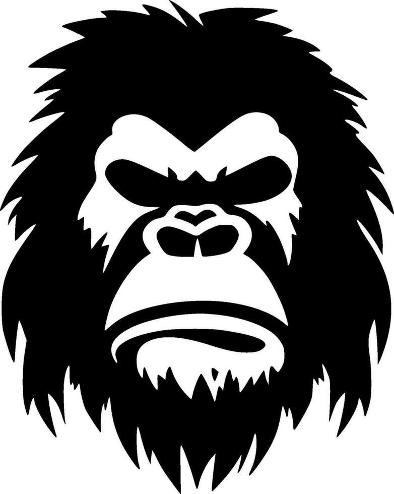 Gorilla - Black and White Isolated Icon - Vector illustration