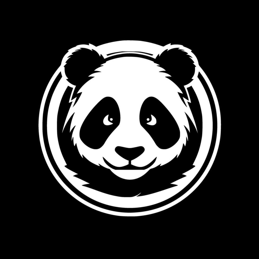 Panda, Black and White Vector illustration