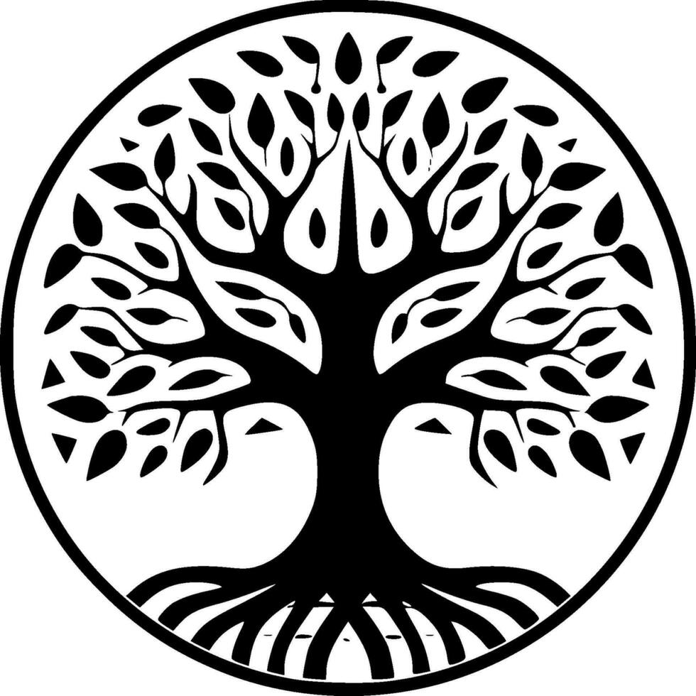 Tree of Life - Minimalist and Flat Logo - Vector illustration