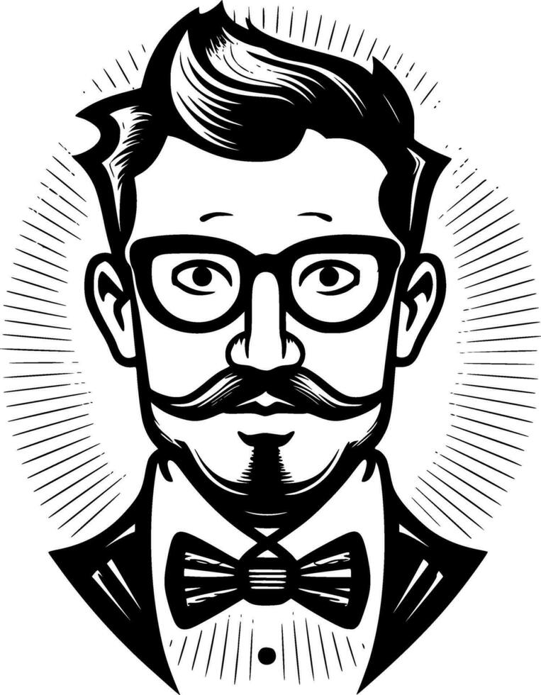 profesor - negro y blanco aislado icono - vector ilustración