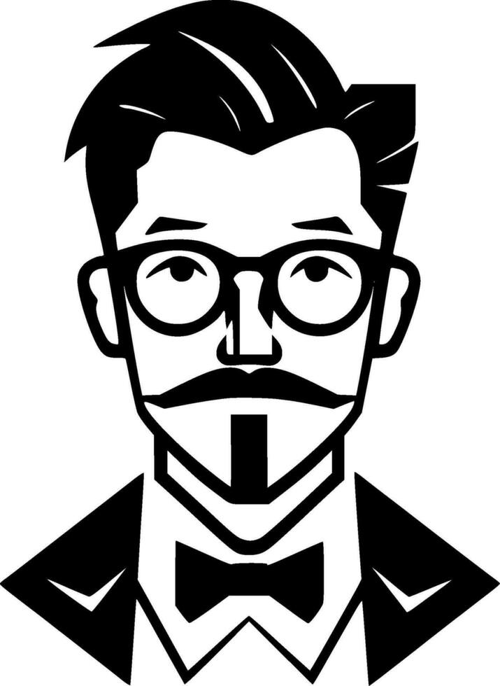 Teacher, Black and White Vector illustration