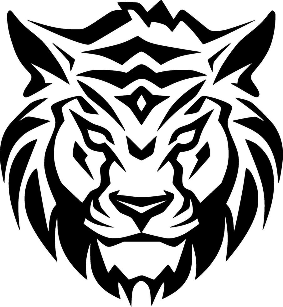 Tigre - minimalista y plano logo - vector ilustración