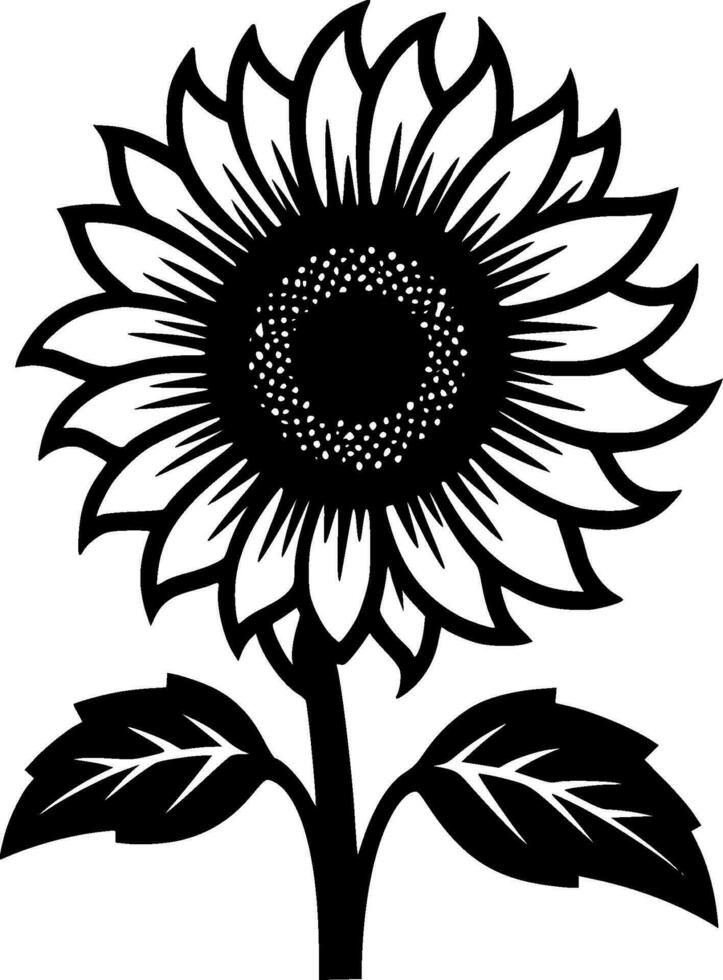 Sunflower, Minimalist and Simple Silhouette - Vector illustration