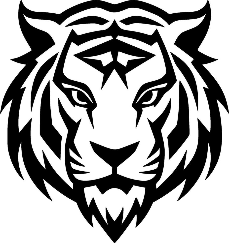 Tigre - minimalista y plano logo - vector ilustración