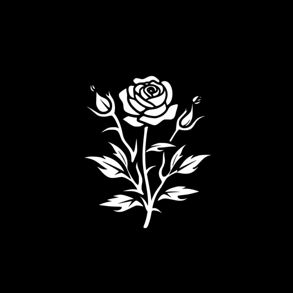 rosas, negro y blanco vector ilustración