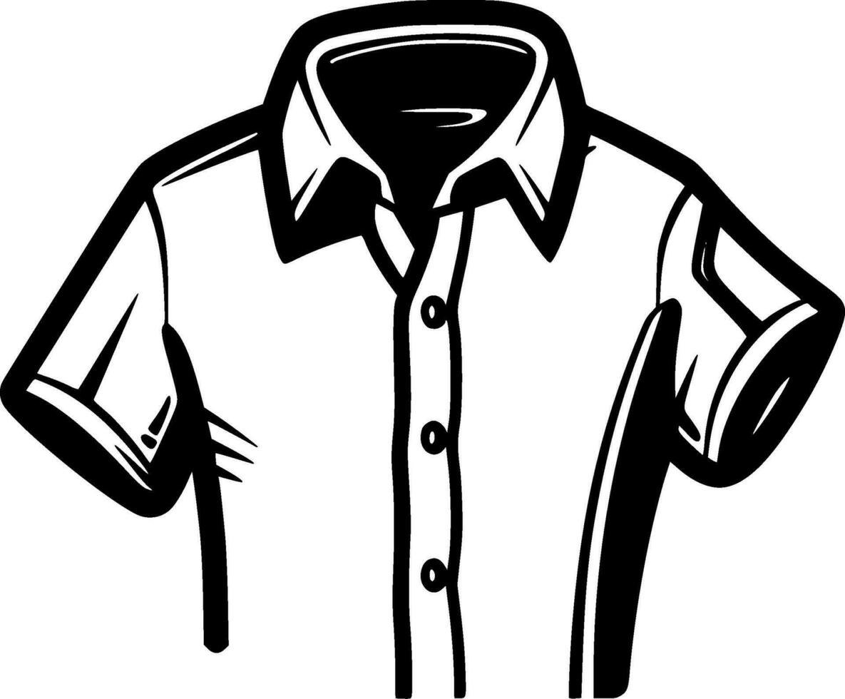 camisa, negro y blanco vector ilustración