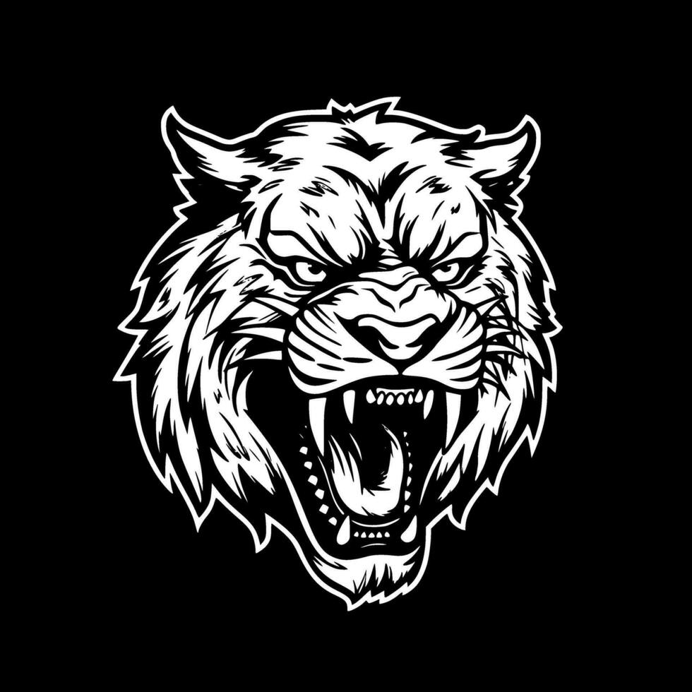 Tiger, Minimalist and Simple Silhouette - Vector illustration
