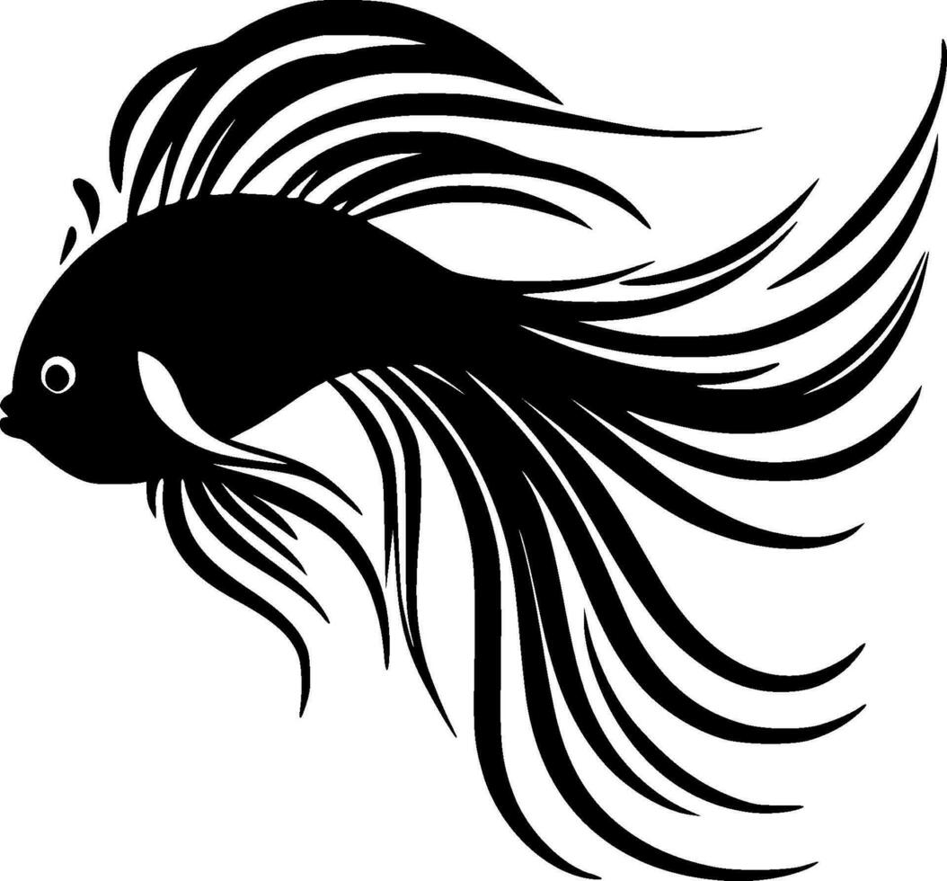 Fish, Black and White Vector illustration