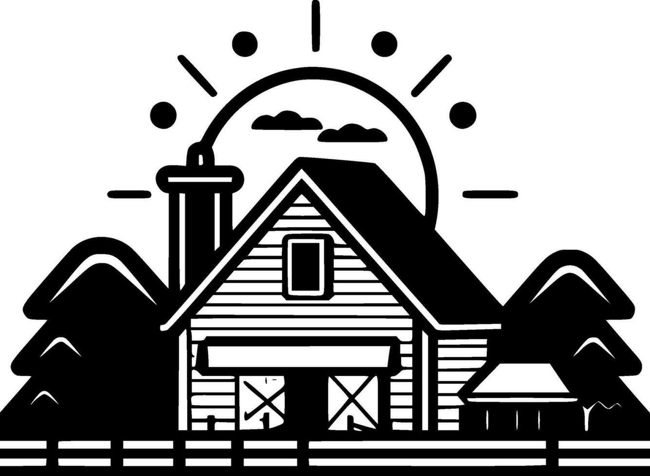 Farmhouse, Minimalist and Simple Silhouette - Vector illustration