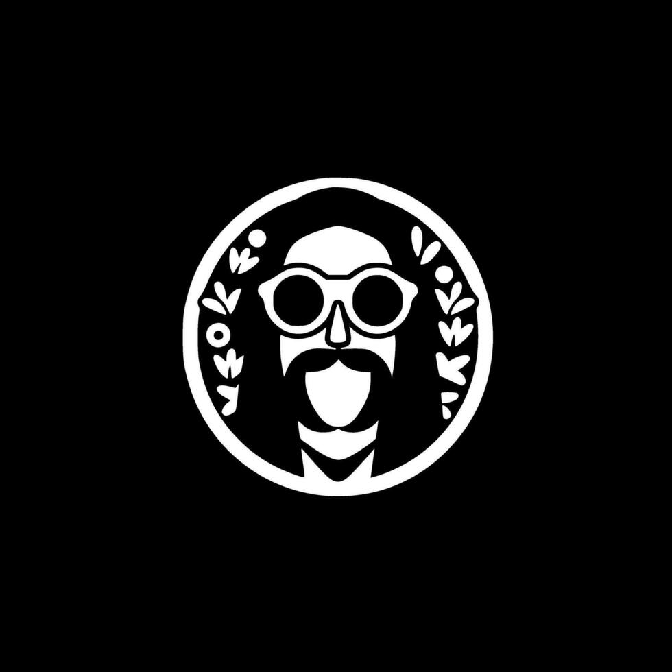 Hippy - Black and White Isolated Icon - Vector illustration