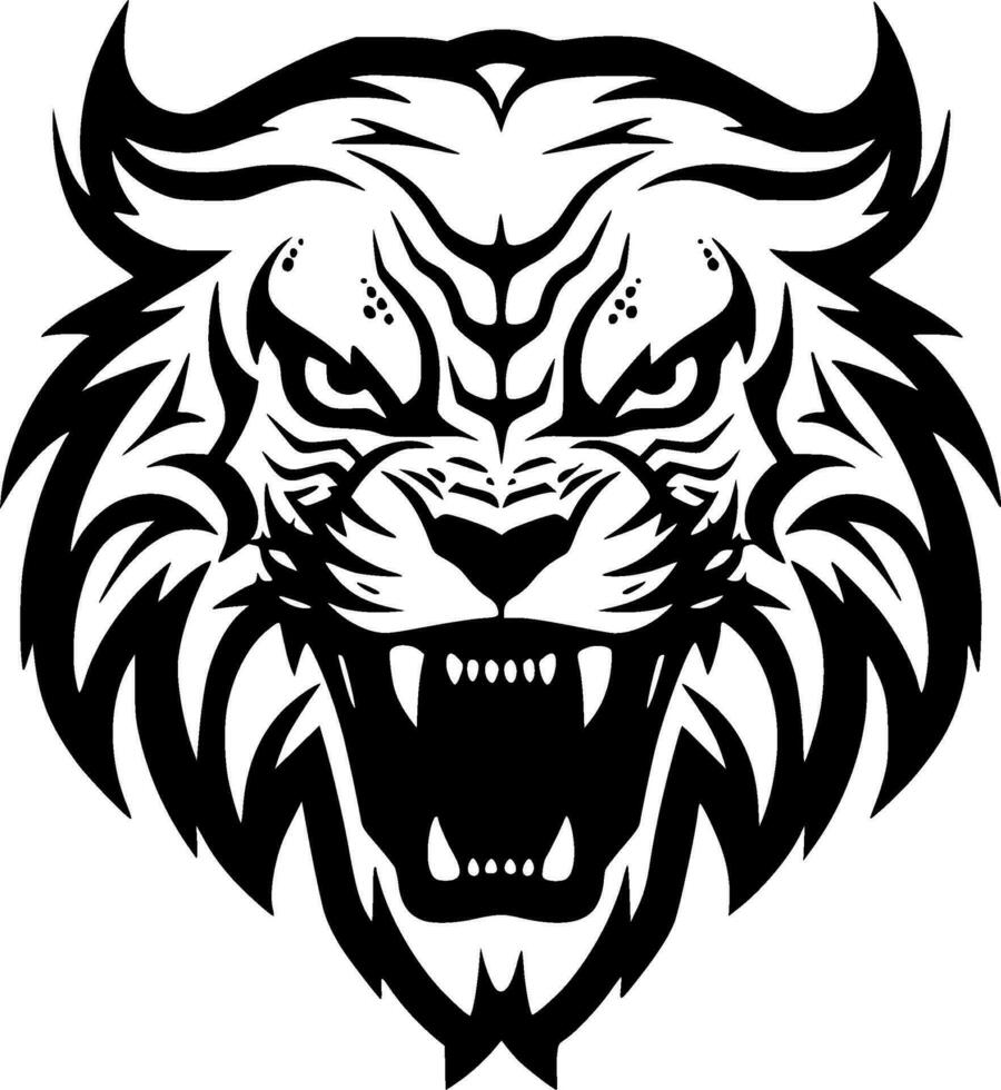Tiger, Minimalist and Simple Silhouette - Vector illustration
