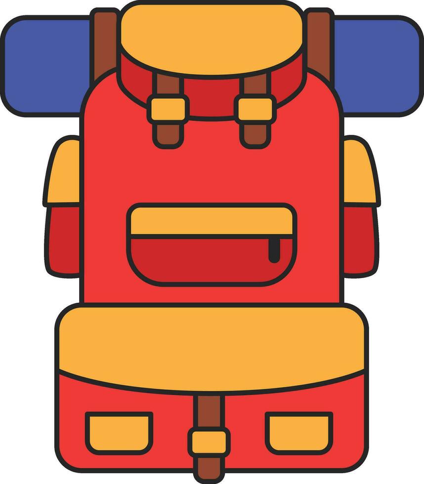 Backpack icon. Flat illustration of backpack vector icon for web design