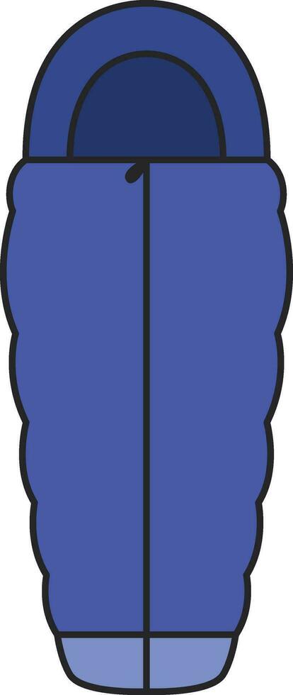 Blue sleeping bag icon. Flat illustration of blue sleeping bag vector icon for web design