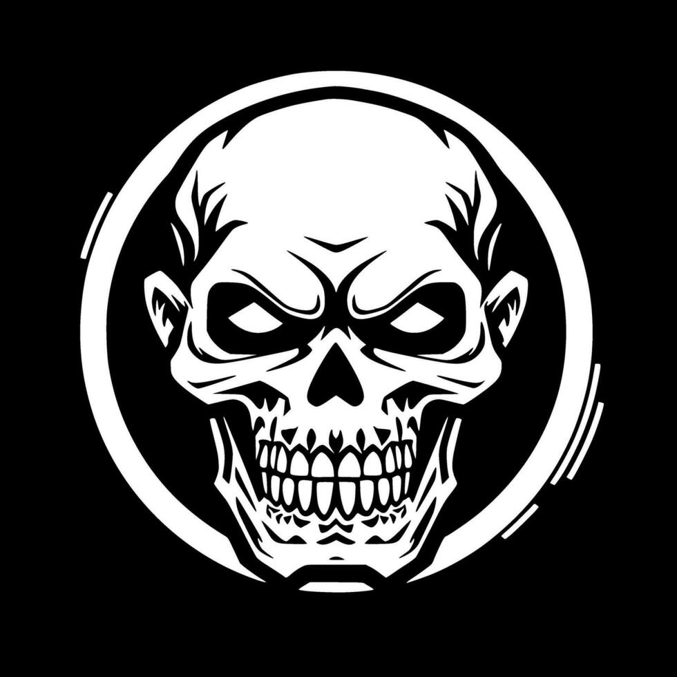 Skull - Black and White Isolated Icon - Vector illustration