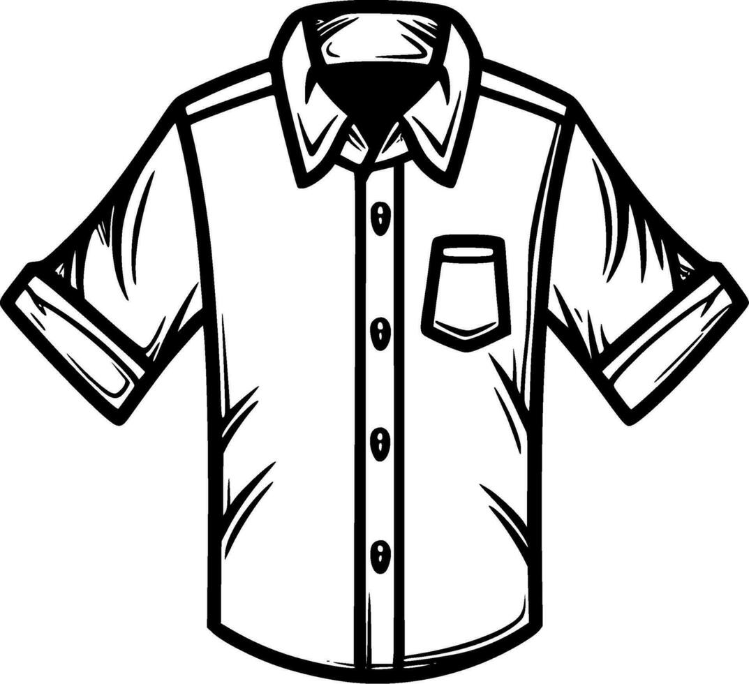 Shirt - Black and White Isolated Icon - Vector illustration