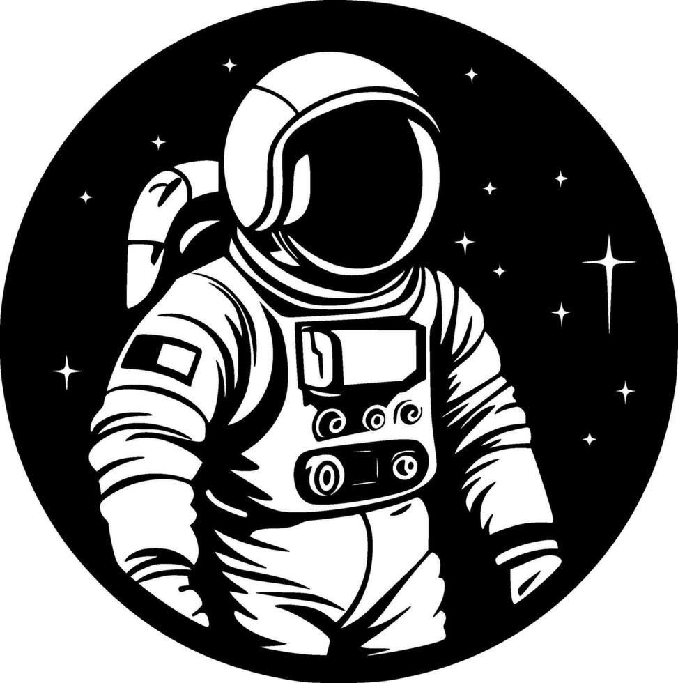 astronauta, minimalista y sencillo silueta - vector ilustración