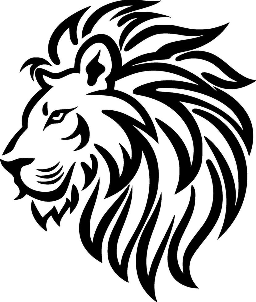 Lion - Black and White Isolated Icon - Vector illustration