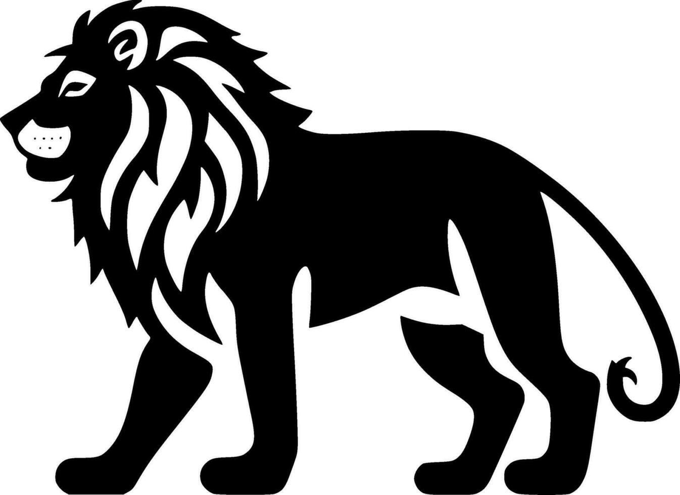 Lion, Minimalist and Simple Silhouette - Vector illustration