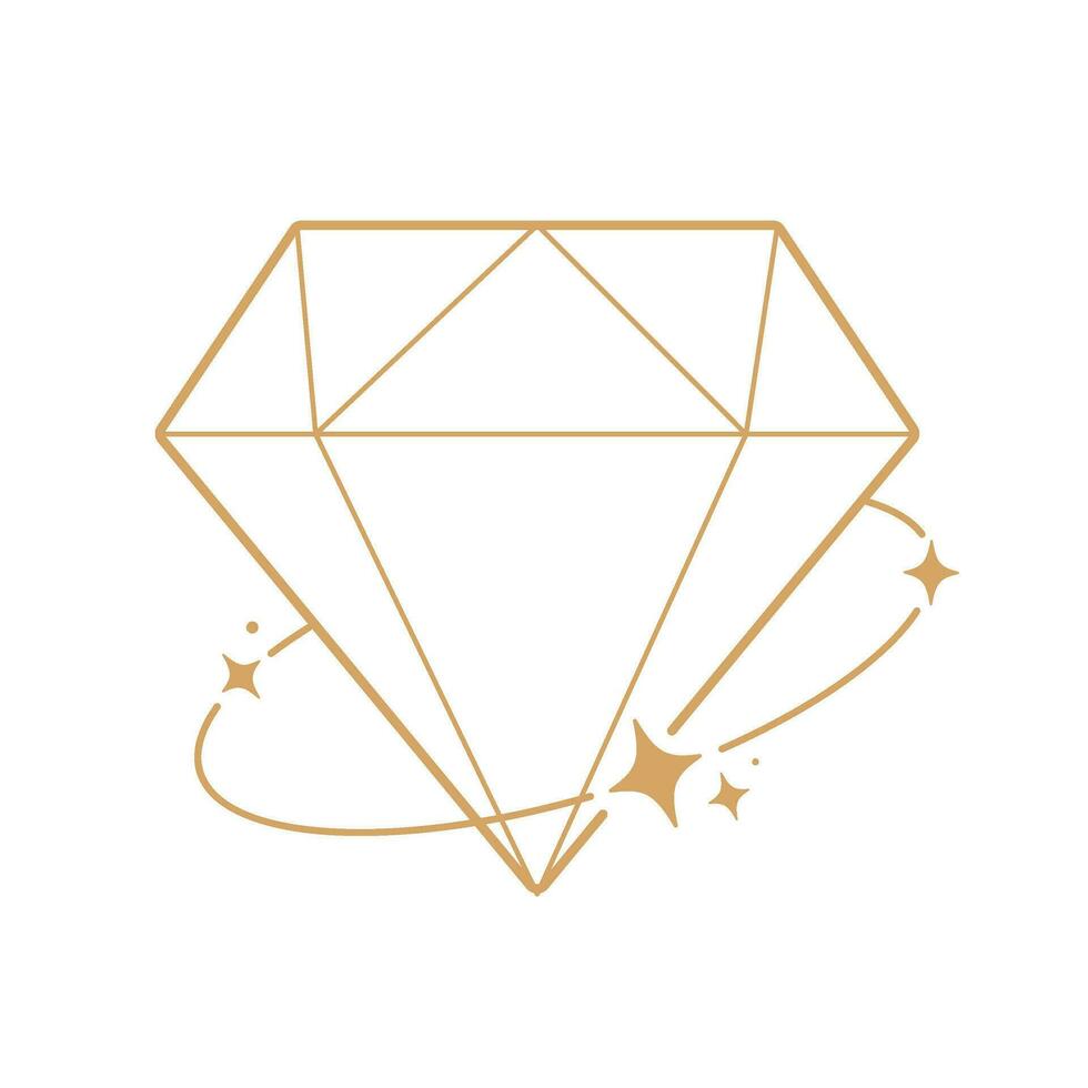 Simple modern aesthetic line elements Modern geometric linear frame with sparkling stars. vector