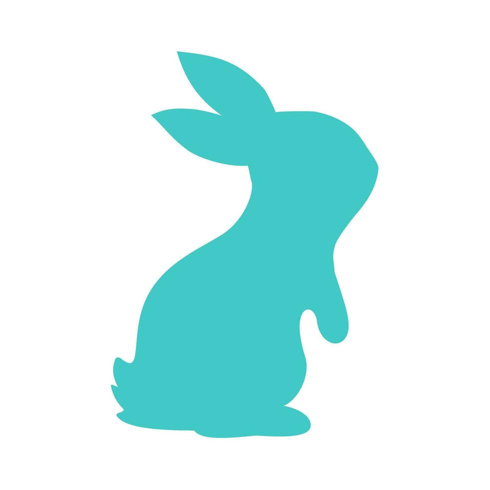 Silhouette of the Easter Bunny in various poses. Easter egg festival greeting card decorative elements vector