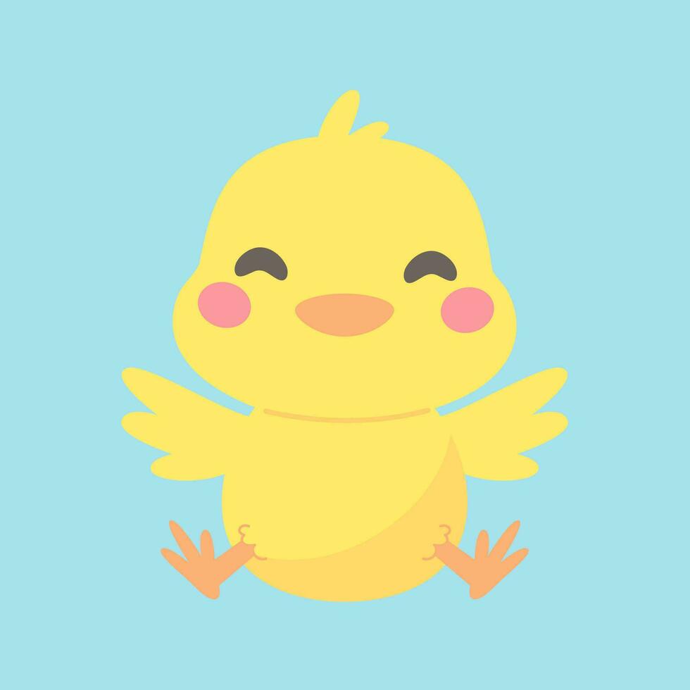 Cartoon chick with Easter eggs in the grass and Easter egg search activity with children. vector