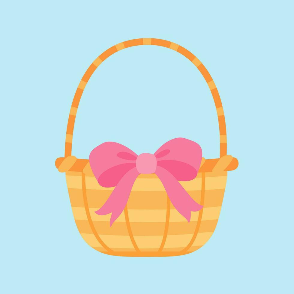 empty wicker basket For an Easter egg search activity with the kids. vector
