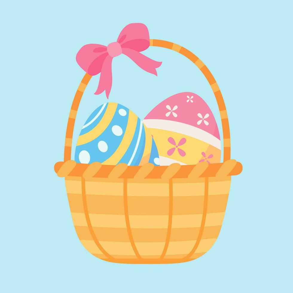 empty wicker basket For an Easter egg search activity with the kids. vector