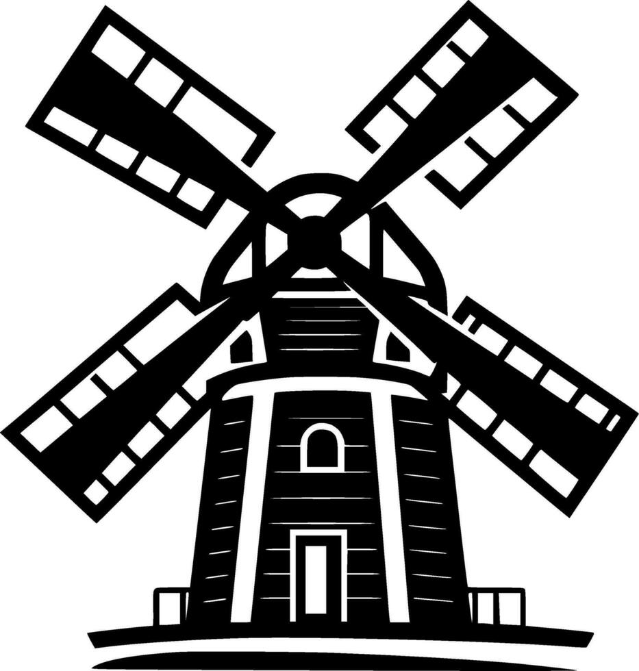 Windmill - Minimalist and Flat Logo - Vector illustration