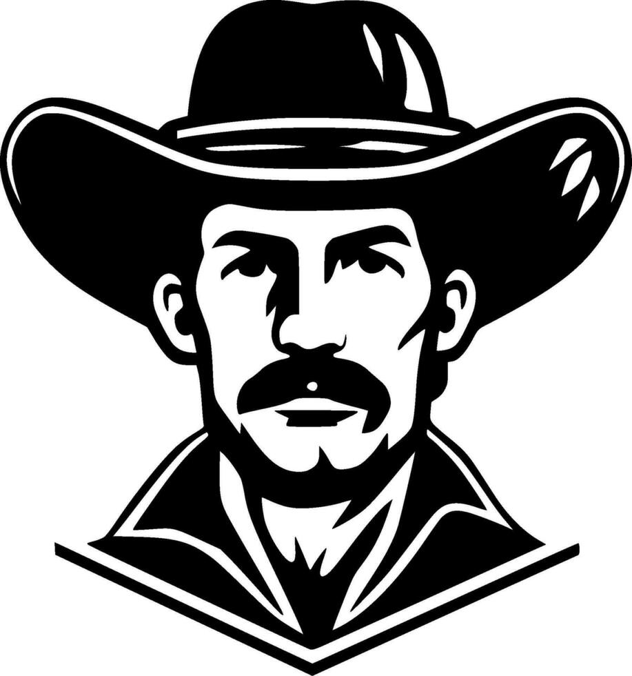 Western, Black and White Vector illustration