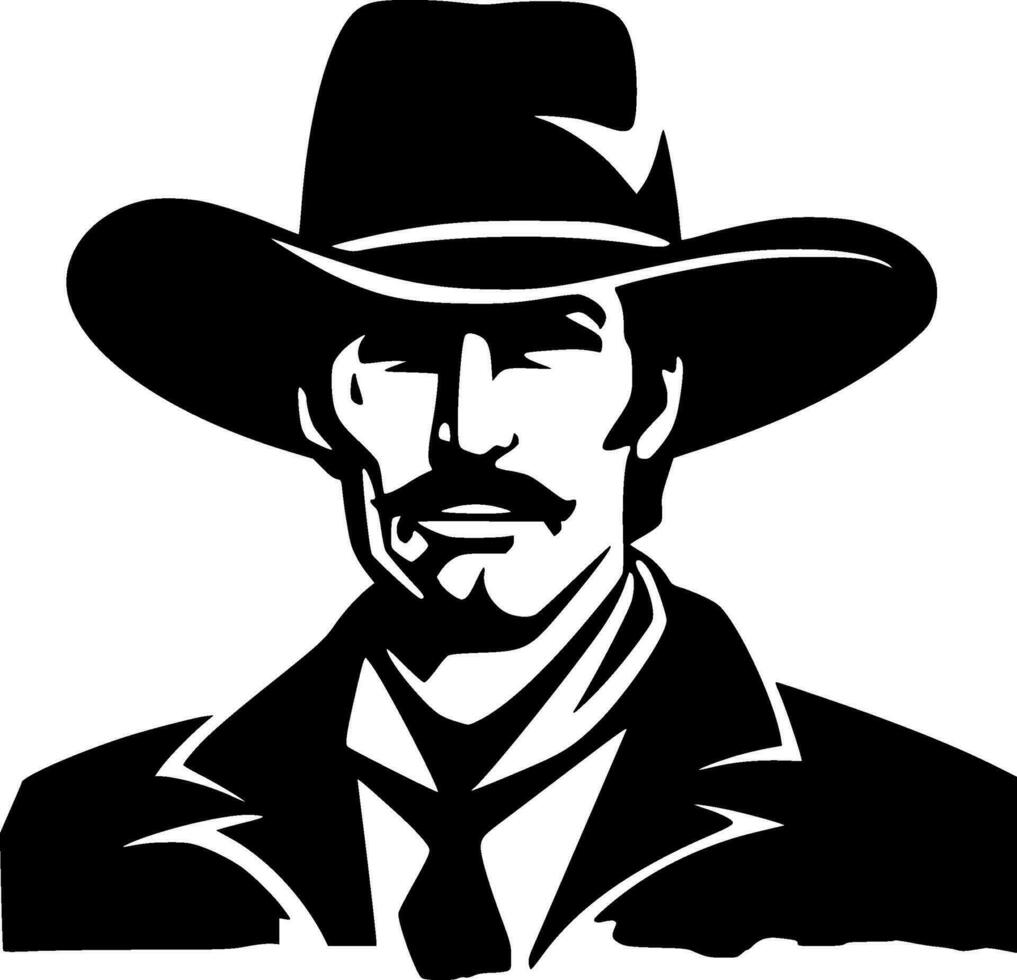 Western, Black and White Vector illustration