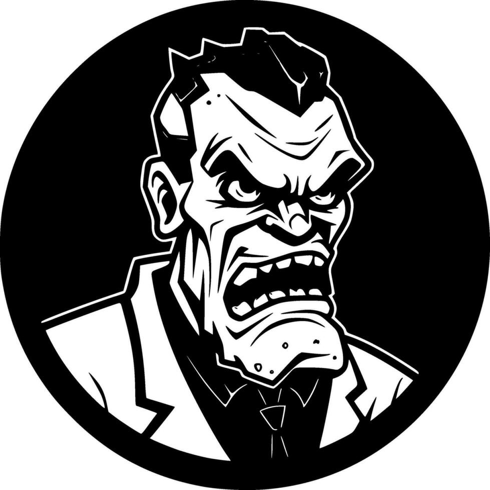 zombi - negro y blanco aislado icono - vector ilustración